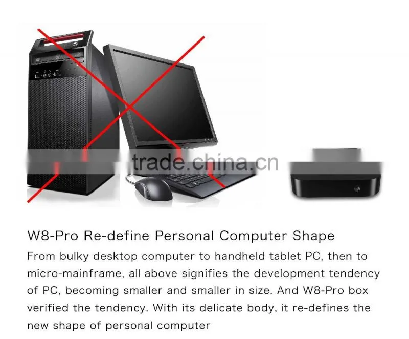 Vensmile W8 PRO intel cherry trail mini pc W8 PRO 2GB/32GB Quad Core Wi-Fi 2.4GHz/5GHz BT4.0 Wintel mini pc W8 PRO