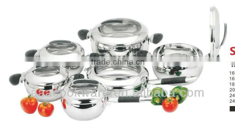 12pcs apple shape stainless steel cooking pots with colorful silicone handle