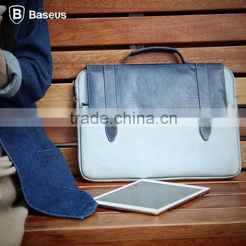 Fashion Baseus British Design Sleeve PU Leather Laptop Portable Bag Cover For Notebook Universal 14.1" TB-0121