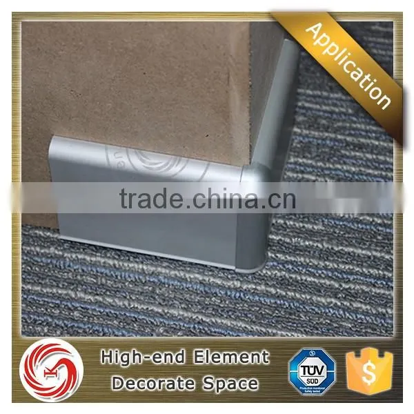 China top ten supplier inner corner outer corner aluminium wall skirting board with clips