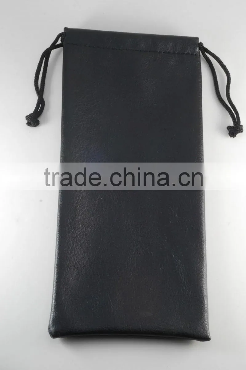 soft genuine black leather sunglasses pouch case