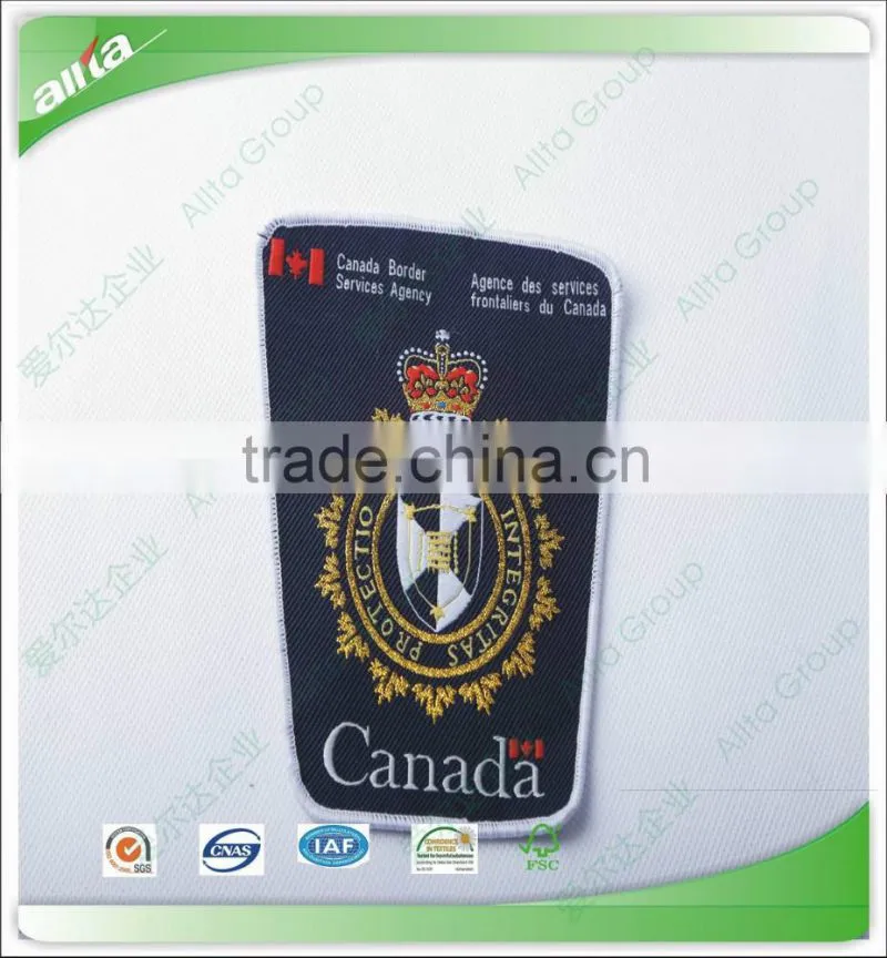China cheap custom gold bullion embroidered patches