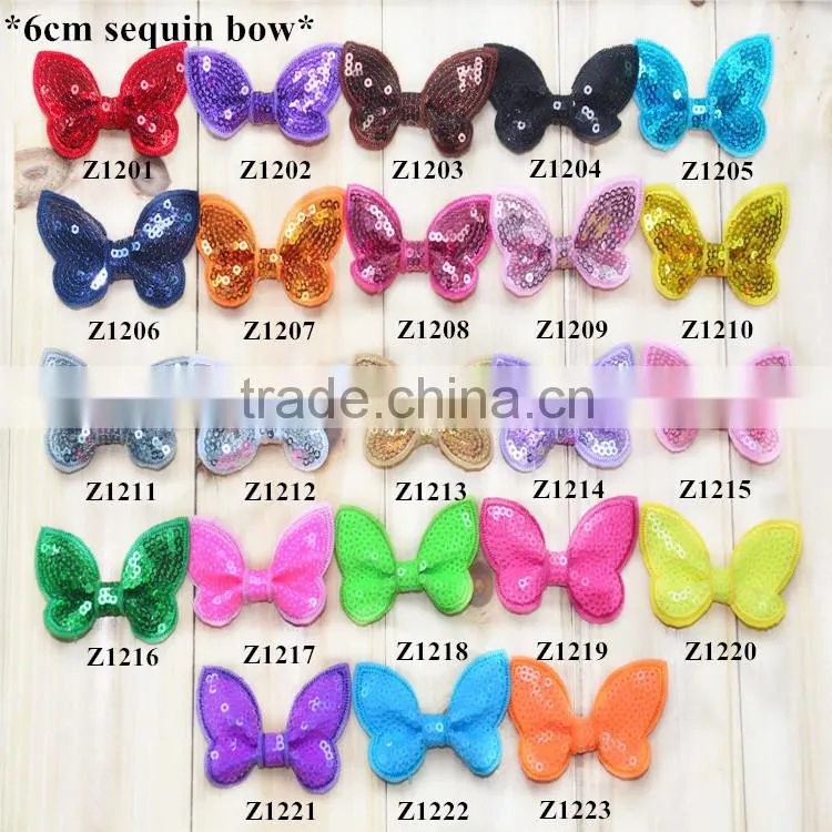 Vintage 12cm embroidered sequin hair bow accessory,hair bowknot in stock for babygirl