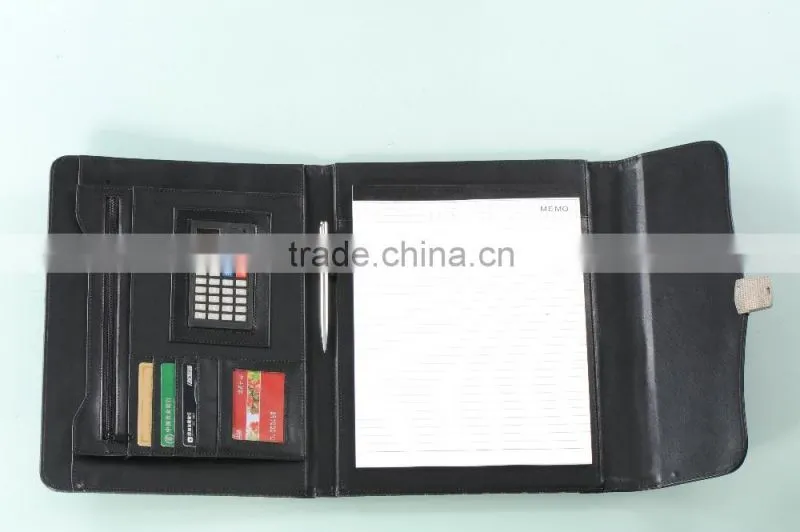 Durable pu leather A4 size file folder