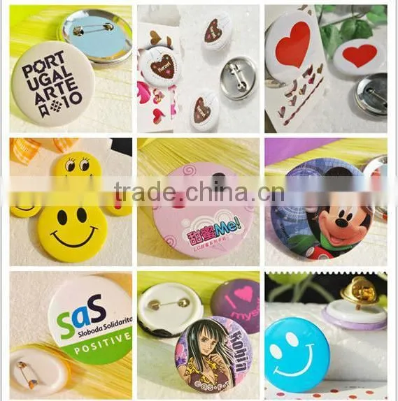 tin pin button badge / tin cloth badge / safety pin tin button badge