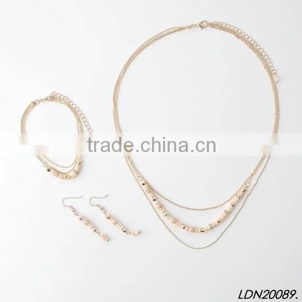 Fashion leaf druzy and heart with tassel necklace with matching earrings and bracelet