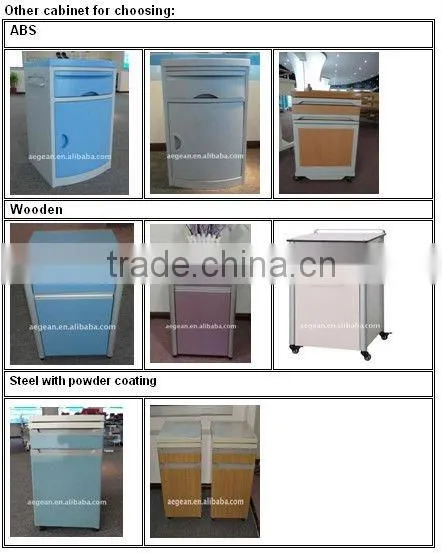 Clinic wood overbed table with drawer