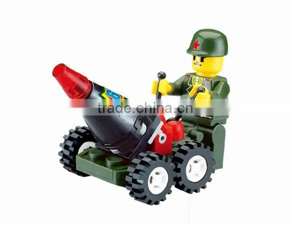Plastic kid building block set Military Block toy