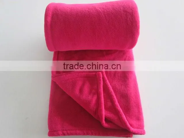 Promotional/Cheap Coral Fleece Travel Blanket with Carry Strap