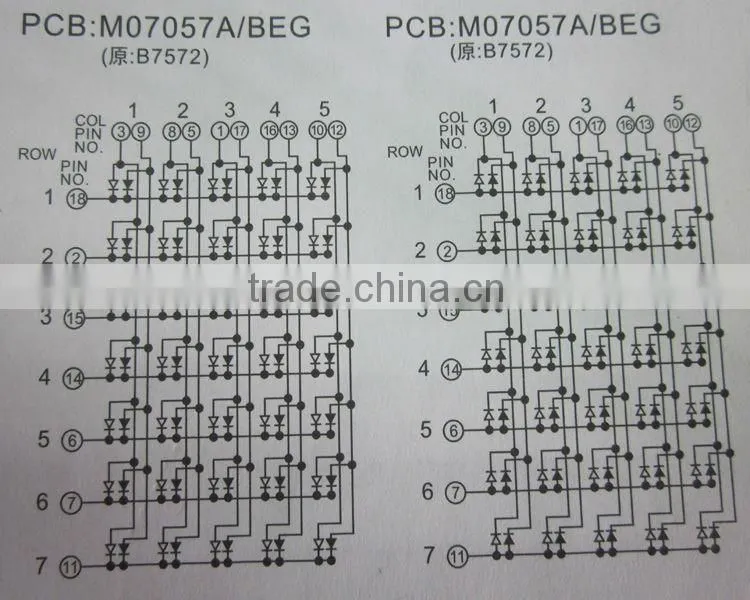clear and exquisite 5*7 dot matrix led display 5*7 led dot matrix