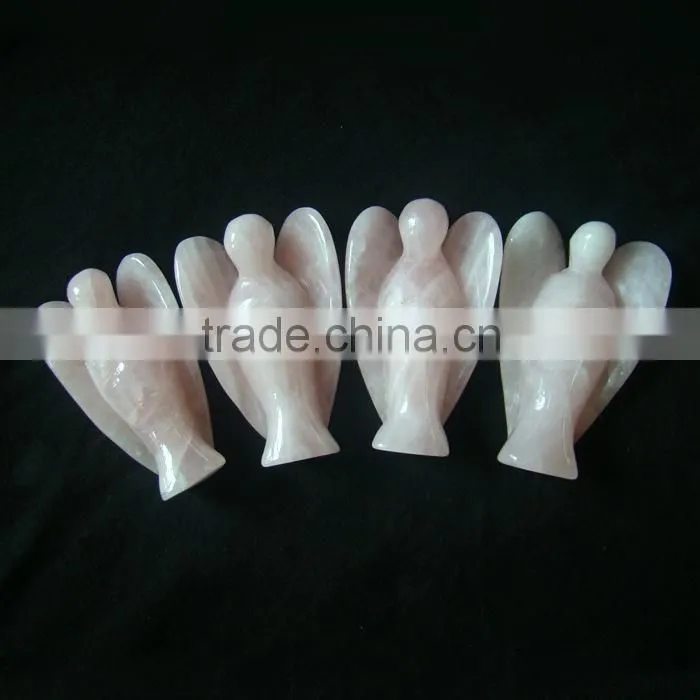 CH-AS04 New Fashion Gift Decoration Carving Natural Rose Crystal Angel