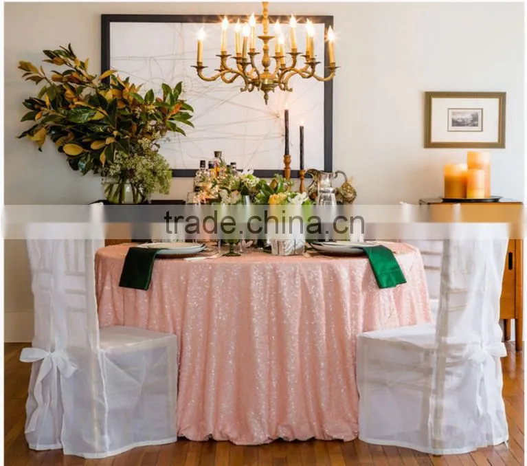 Fancy sequin mesh wedding table cloth for decorations