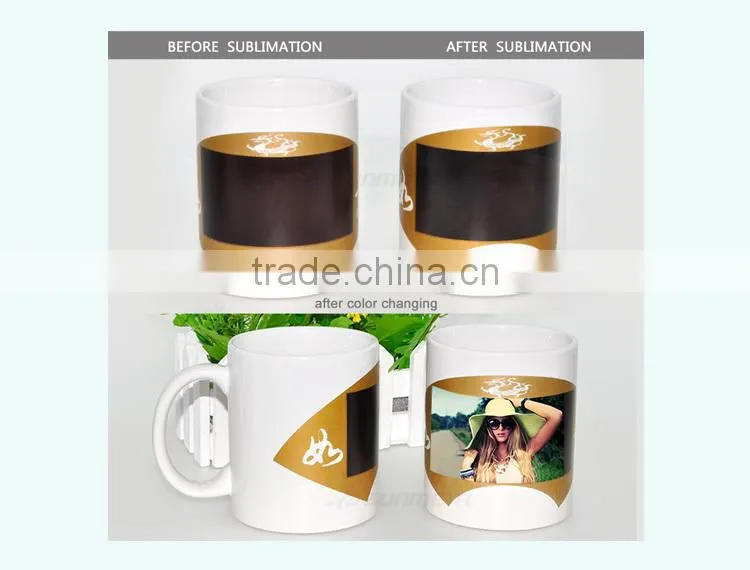 11oz ceramic white mug with fan color changing