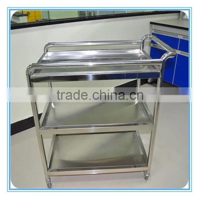 20 Years factory TOP quality 304 stainless steel lab trolley
