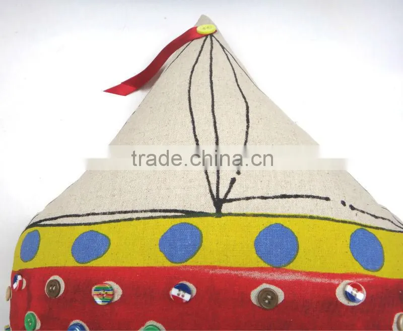 Sewed by hand stitch house cushion