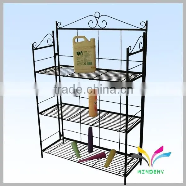 High quality custom supermarket retail metal free standing bread display stand