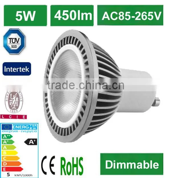 CE& ROHS &SAA dimmable led gu10 spot lights 5w