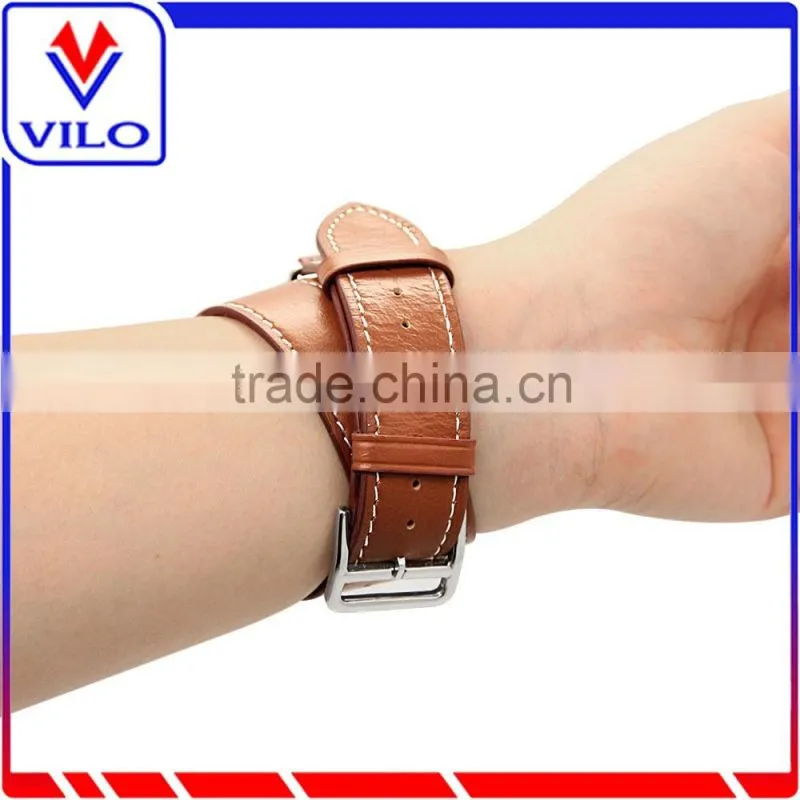Luxury Genuine Leather Strap Bracelet Replacement Wrist Band With Adapter Clasp for Apple Watch