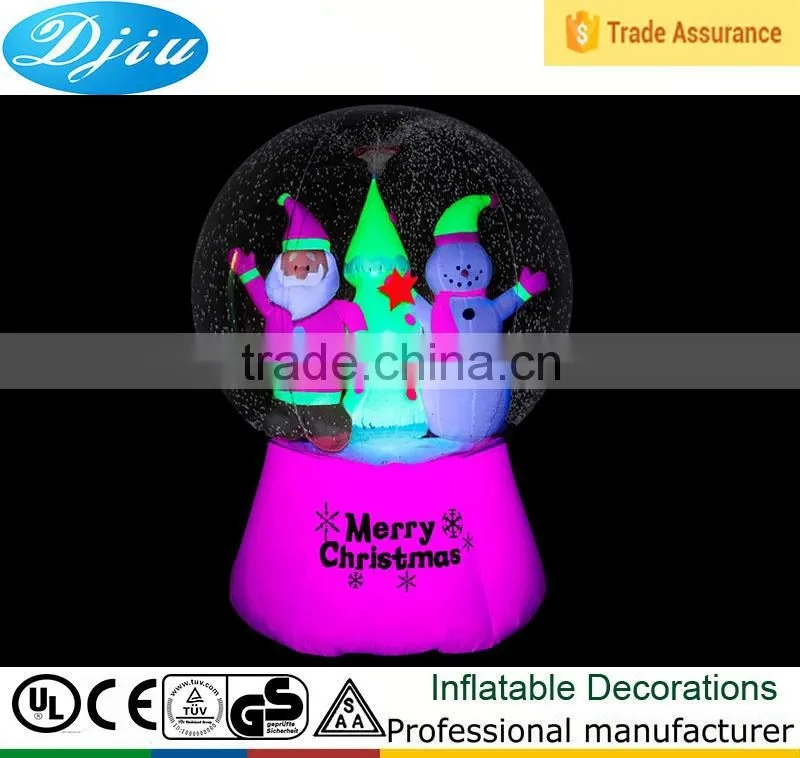 6' Inflatable Neon Santa &Snowman Snow Globe Christmas Decoration Holiday Decor