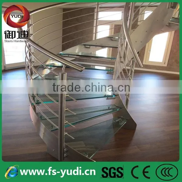 interior curved steel glass staircase factory