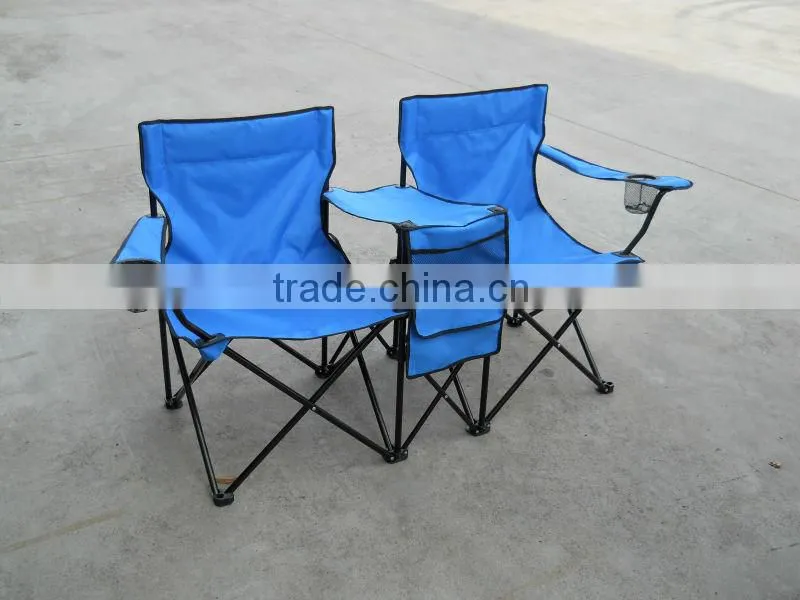 Canvas Portable Folding Double Camping Chair With Pinic Table