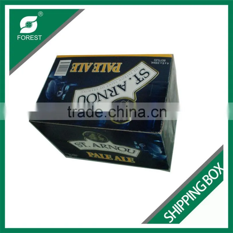 COLOR PRINTED WINE BOTTLE CARDBOARD WHOLESALE SHIPPING BOXES 24 BOTTLES BEER SHIPPING BOX WITH DIVIDERS
