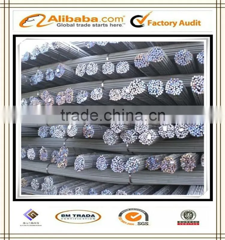deformed steel bar, iron rods, construction steel rebar from tangshan factory price