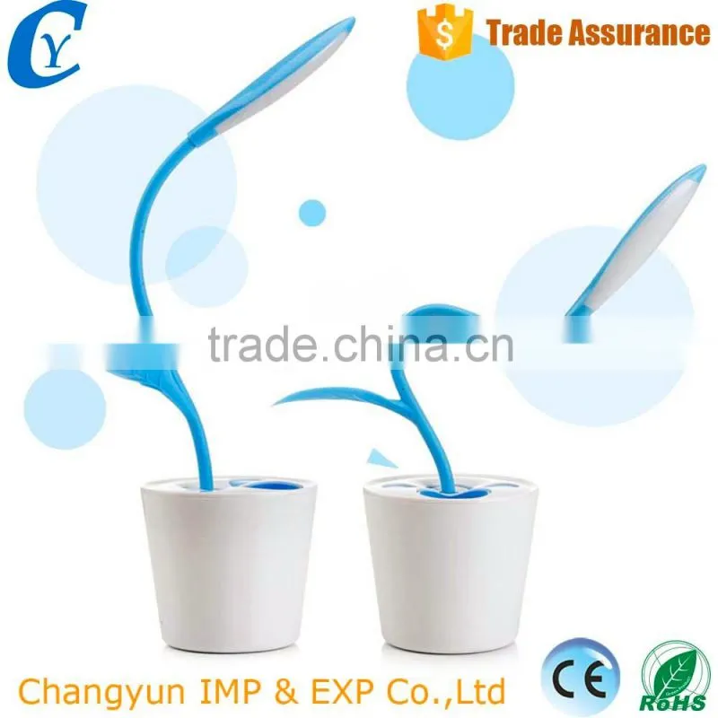 Rechargeable 18650 Creative Touch LED Table Lamp Sapling Shape Learning Eye-Protection Lamp
