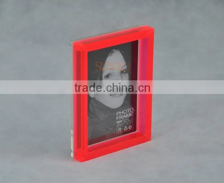 Hot Sale Clear Acrylic Glass Block Perspex Photo Frame for Home Decoratio Stand