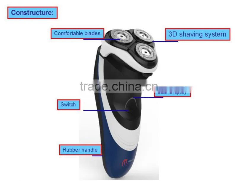 3D 3blades shaver, rechargeable shaver, Electric shaver