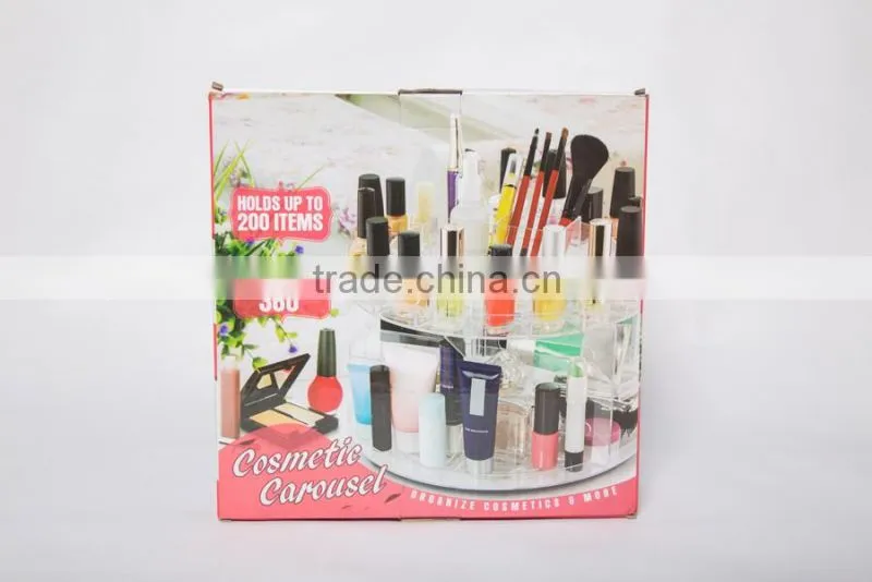 foldable plastic two-layer comestic storage/organizer