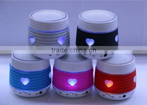 Free Shipping LED Light Wireless Bluetooth Speaker With TF SD Slot USB Disk Port