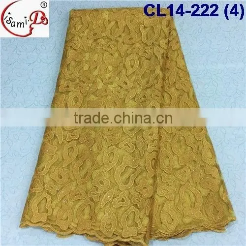 CL14-222 African style french lace fabric market in China, multi-color net tulle lace fabric