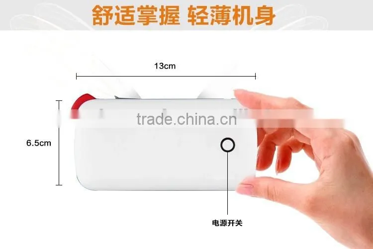 Real 6000mAh ultra slim built in cable custom logo printing dual output 2A fast charging power bank charger