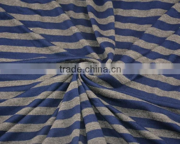 Jiufan Textile Knitted Stripe Fabric Single Jersey Stock Lot