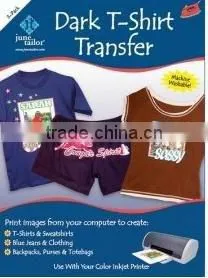 300G Dark T-shirt heat transfer paper.( iron-on inkjet heat transfer photo on material, which has cotton more than 50%