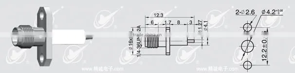 SMA connector for flexible cable with flange mount