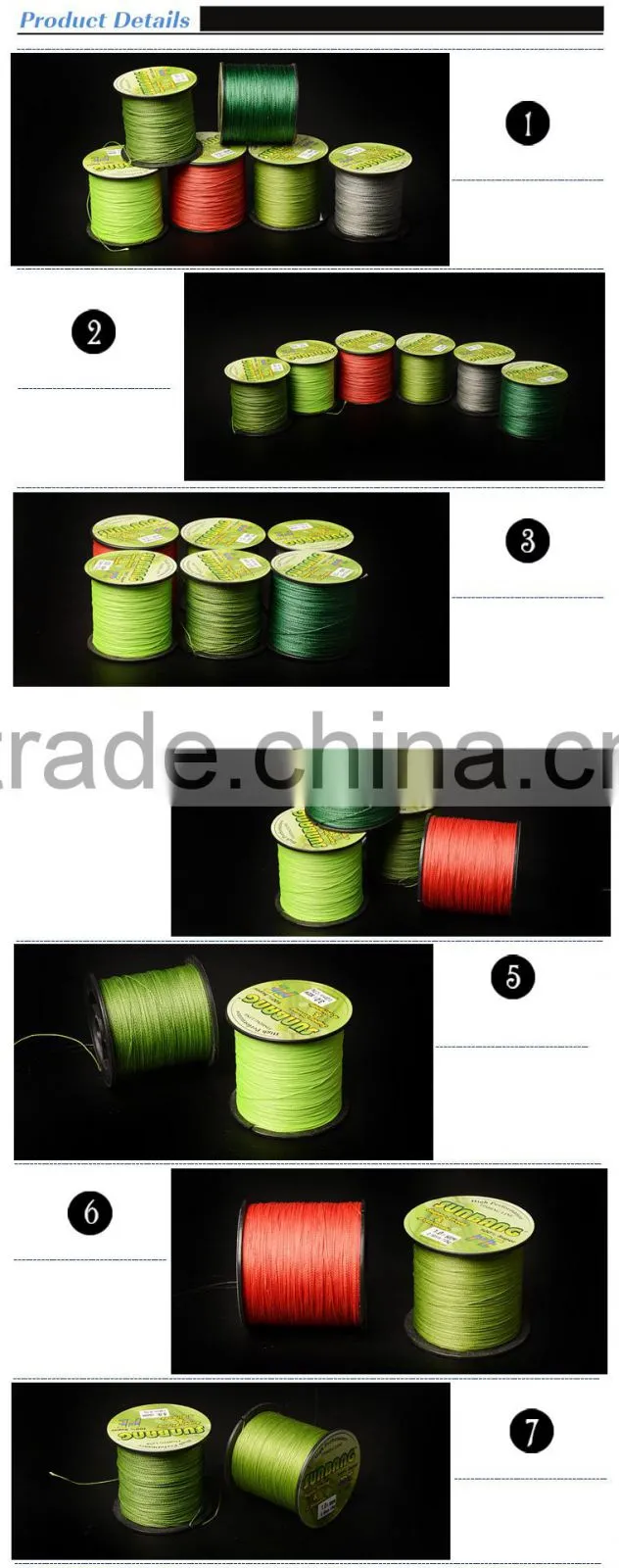 500M 1000M 2000M/spool hand fishing line braided