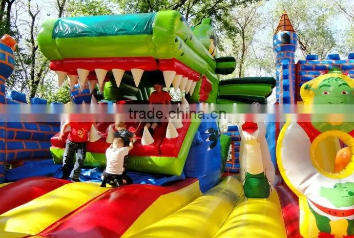 Inflatable fun city thrilling,amusement park slide climing game combo, strange park game for kids