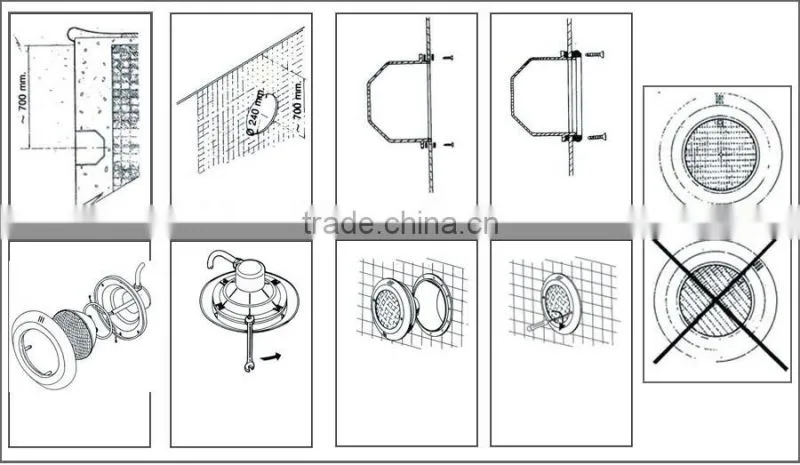 Waterproof Embedded LED Pool Light for Liner Pool