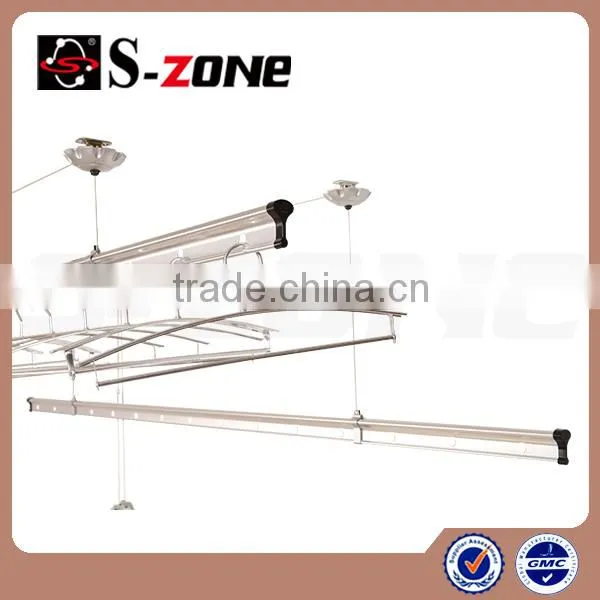 Pattern metal and plastic floor standing clothes drying rack