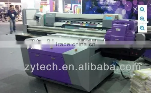 ZY UVE economical series flatbed printer with the DX5 print head and UV lamp 1.8m/2.5m/3.2m with eco solvent inks