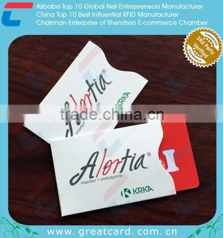 Customized Plastic ID card Sleeves and blocking paper card Sleeves