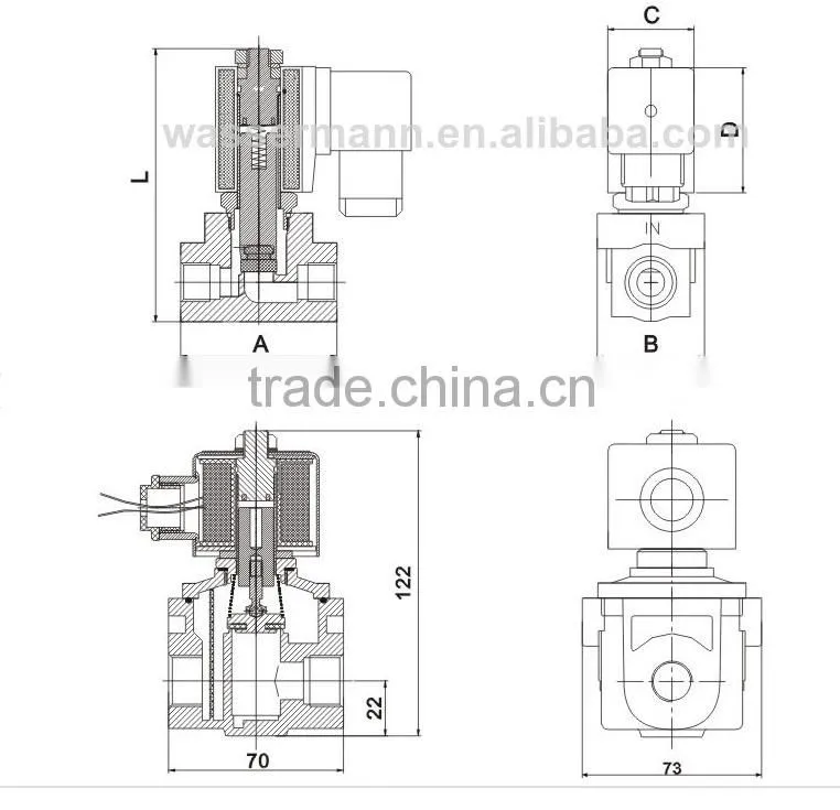 12v 1inch solenoid air valve waterproof