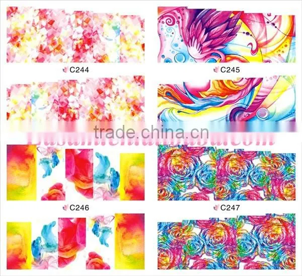 BLE nail stciker beautiful nail art water printing nail wrap C series