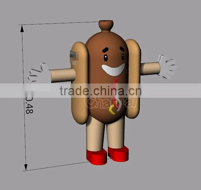 hot dog inflatable moving cartoon characters fat costume