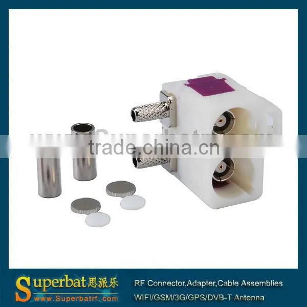 Fakra code Double "B" Jack Right Angle Crimp for RG316 fakra