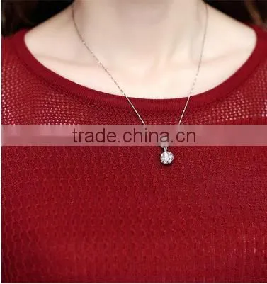 Fashion Women Knitted T-shirt With Breathable