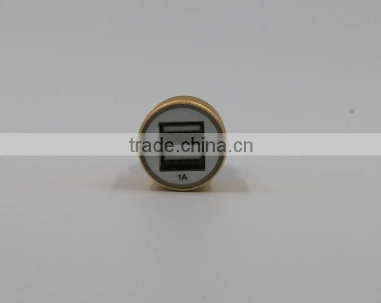High quality promotional wholesale 2.1A metal mini dual port car charger