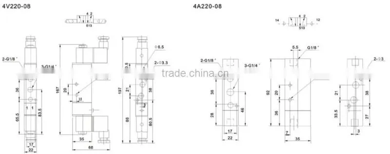 4V200 Series 24vdc Solenoid valve airtac model 4V210-08